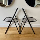 Pair of black lacquered metal "Ted Ned" chairs by Niels Gammelgaard, circa 1970-1980