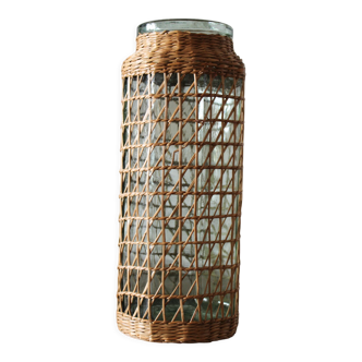 Vase verre et osier