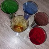 Set of 5 champagne flutes in murano glass