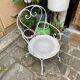 Fauteuil de jardin en fer forgé blanc