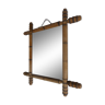 Ancien miroir en bois tourné