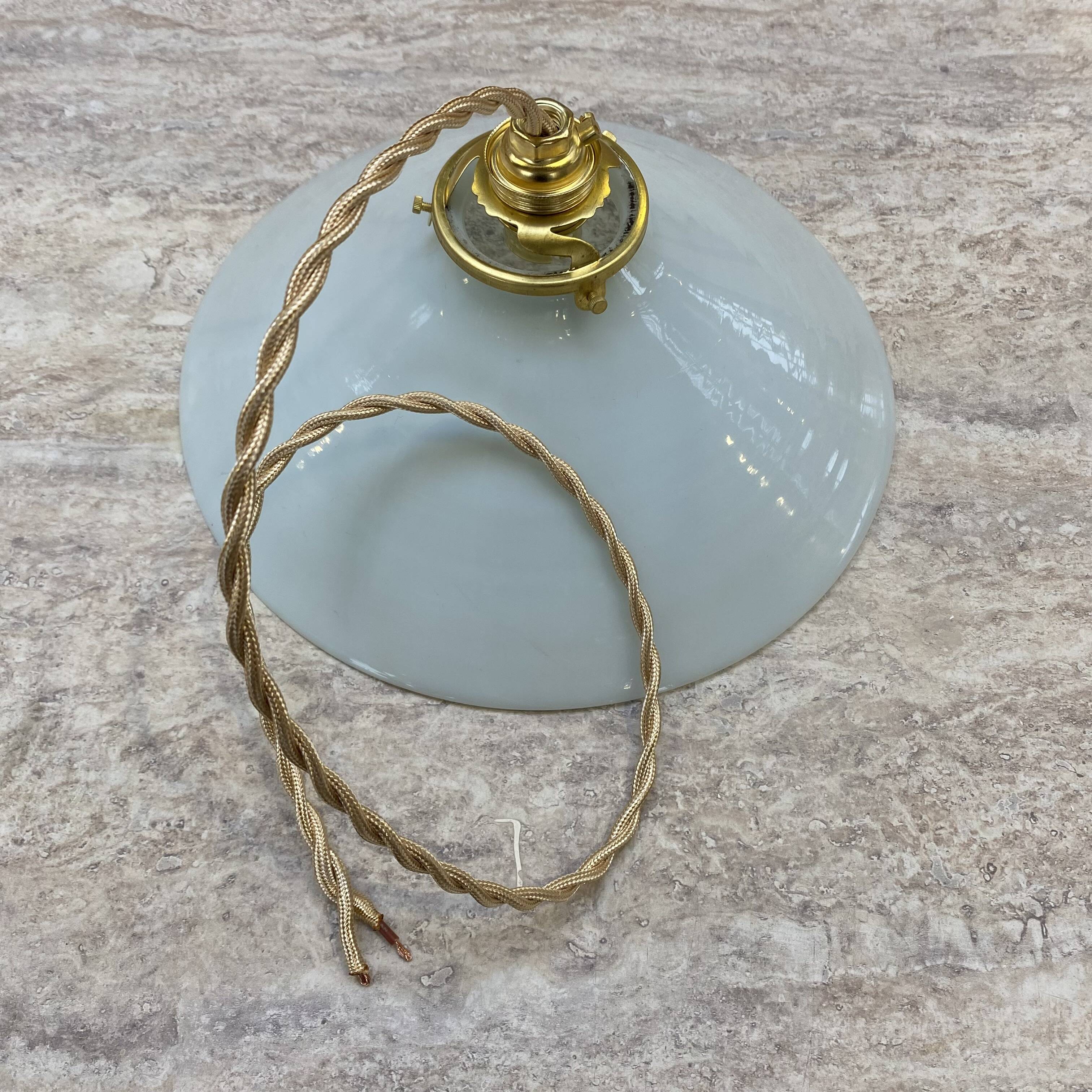 Vintage white opaline pendant light