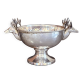 Vintage silver cup, small ice bucket european decorative bowl cup deer head