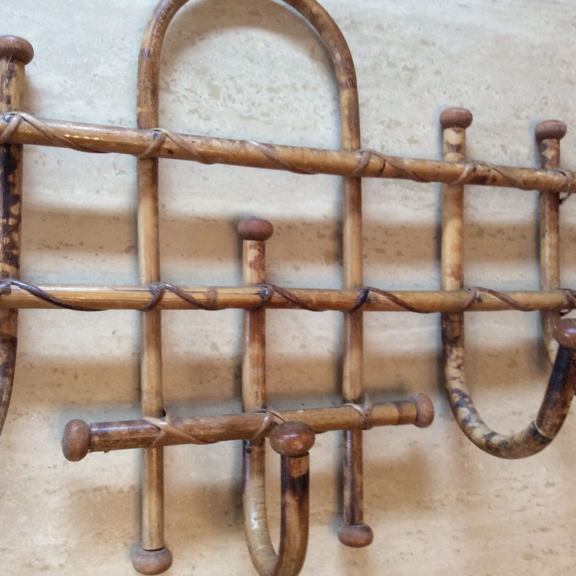 Vintage bamboo coat holder from the 50s-60s