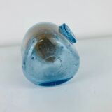 Bonbonnière verre bullé de Biot, bleu