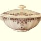Large antique soup tureen in Longchamp earthenware.