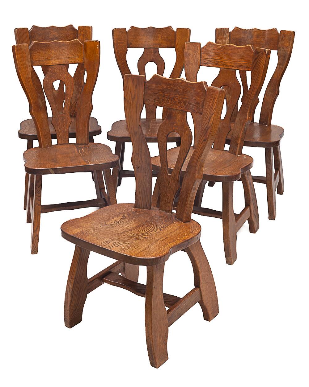 Set of 6 chairs by Guillerme and Chambron
