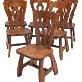 Set of 6 chairs by Guillerme and Chambron