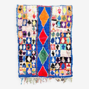 Berber blue Boucherouite rug 135x185 cm