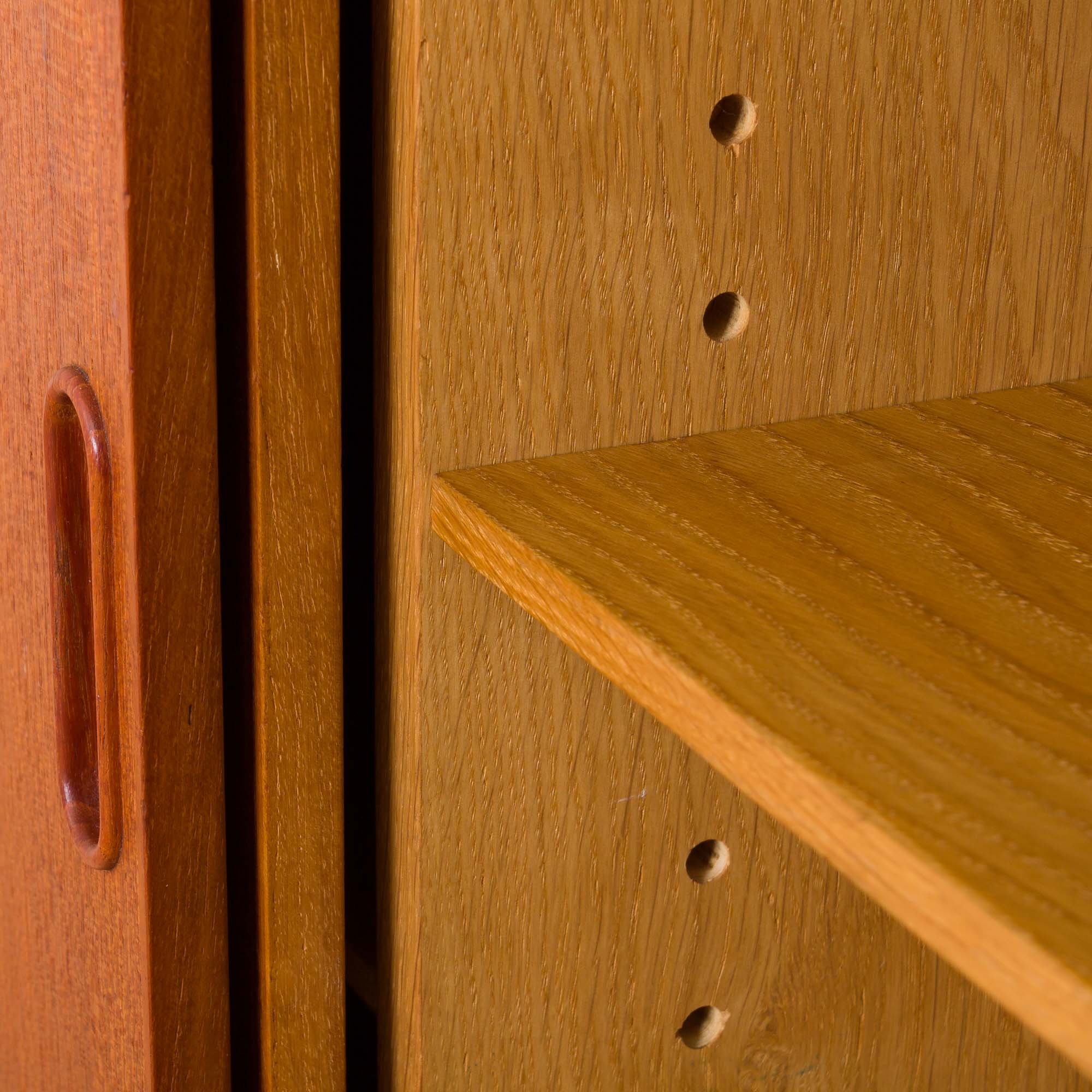 Teak wall unit by Hansen Guldborg with a desk and a cabinet, Denmark, 60s