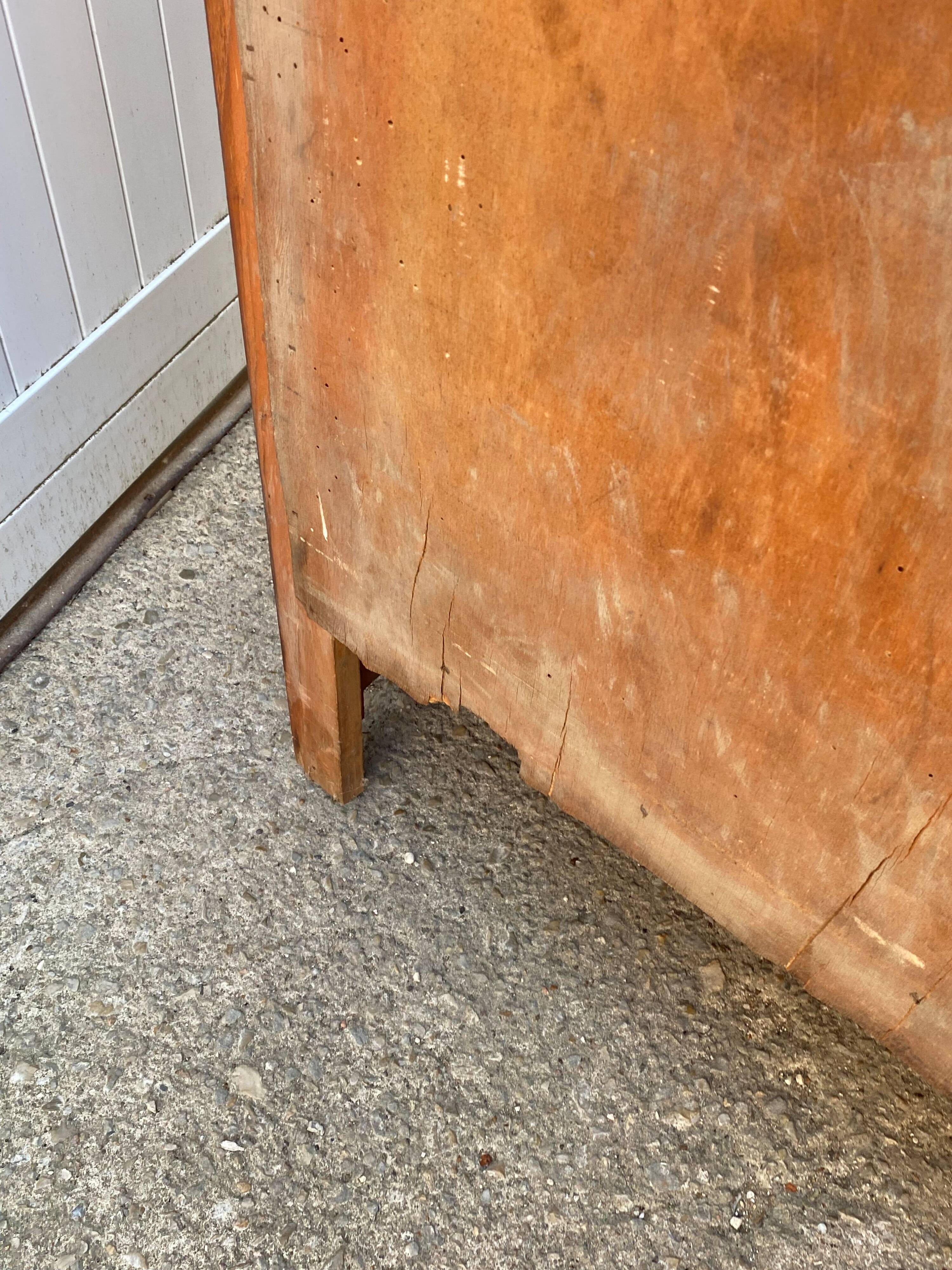 Meuble de métier de rangement commode haute en bois blanc 1950