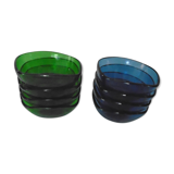 8 Vereco ramekin cups blue - vintage green