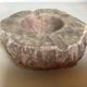 Large ashtray, red veined alabaster pocket tray.