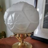 Lamp to lay art deco globe in frosted glass