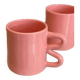 Ceramic mug with wave handle
