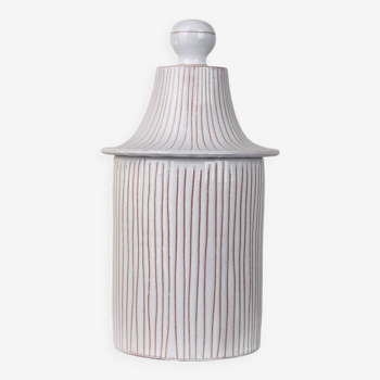 Rare ceramic lidded pot by Robert Picault, Vallauris, circa 1960