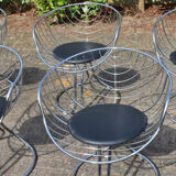 Vintage Pan Am Chrome Chairs by Gastone Rinaldi for Rima, Set of 5