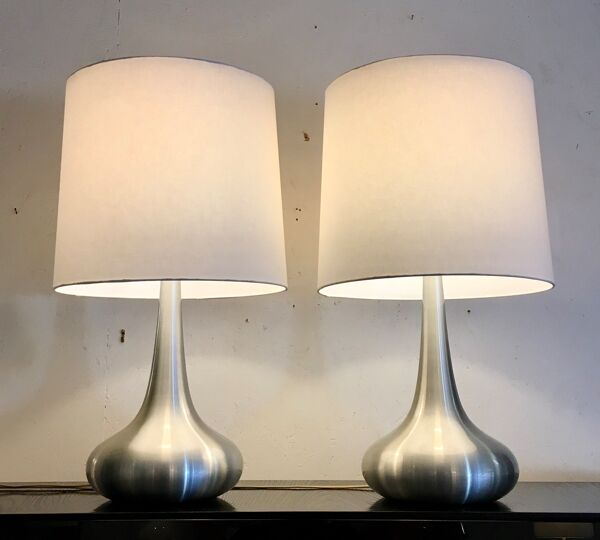 Lampes « orient » aluminium brossé de Jo Hammerborg pour fog & morup, danemark 1968