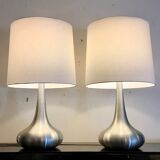 Lampes « orient » aluminium brossé de Jo Hammerborg pour fog & morup, danemark 1968