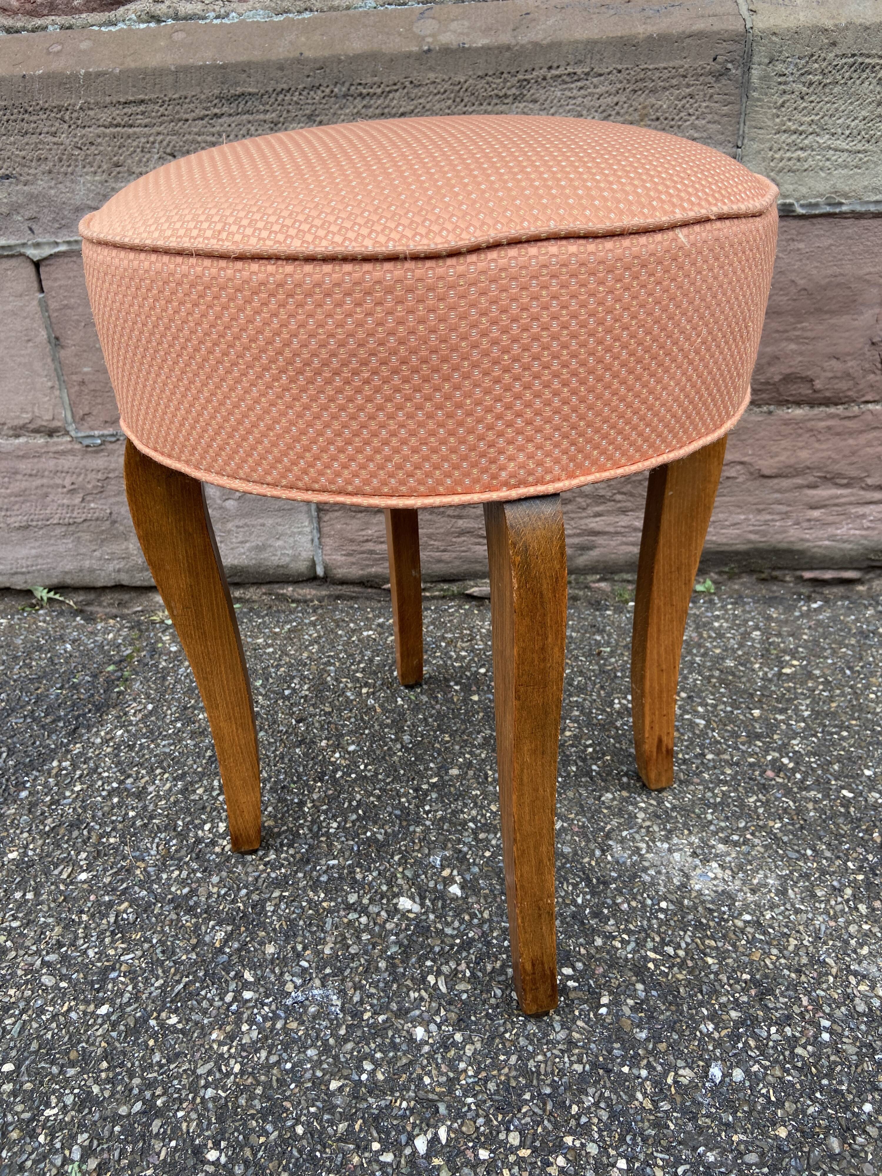 antique Scandinavian ottoman stool 1950