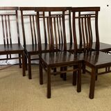 Série de 6 chaises en bois