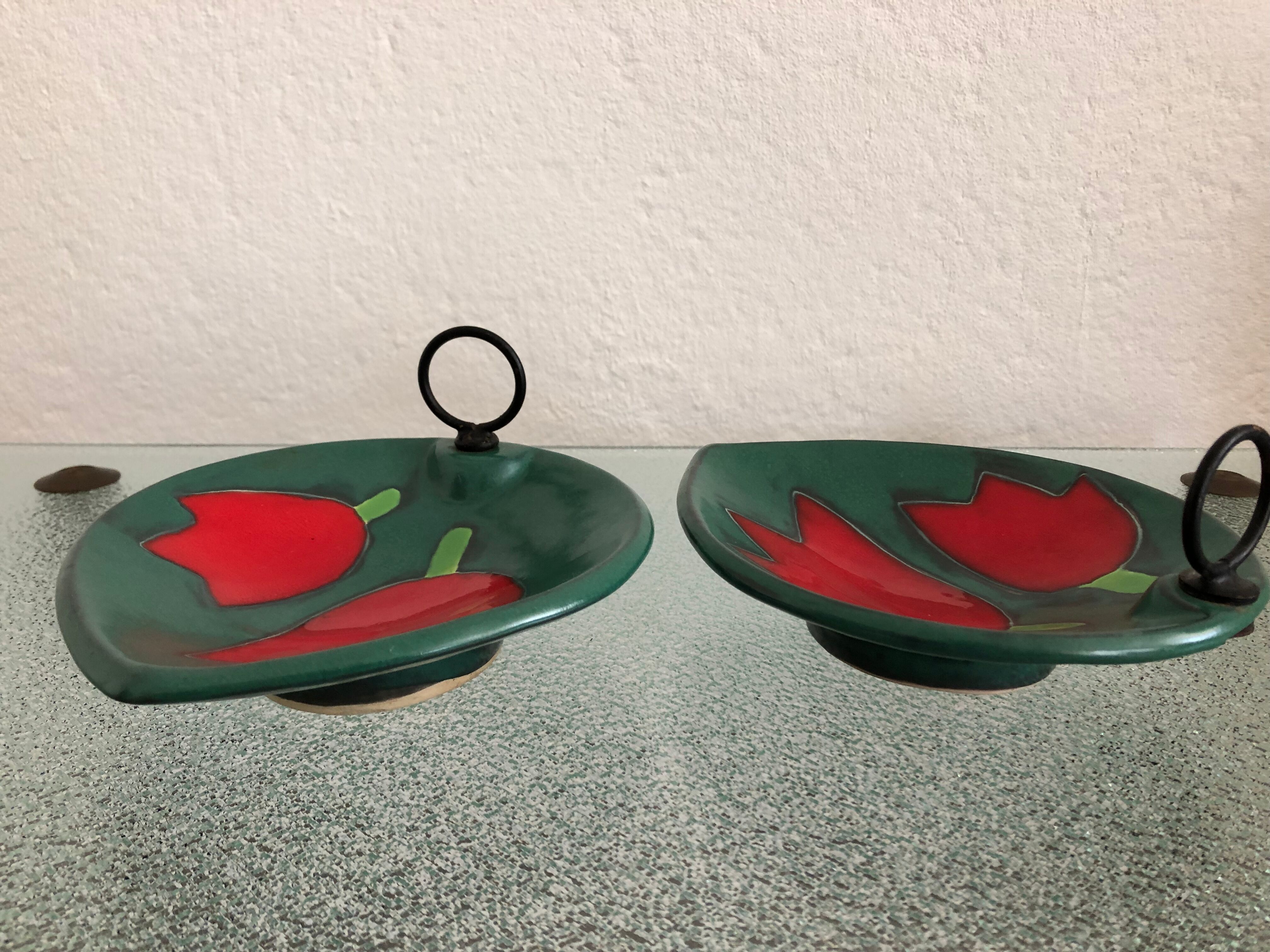 Pair of dishes vintage 50s ceramic