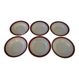 Deep plates, opaque porcelain, digoin sarreguemines, pasteur pattern