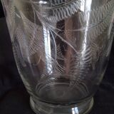 Carafe à spiritueux en cristal fin gravé motifs fougère