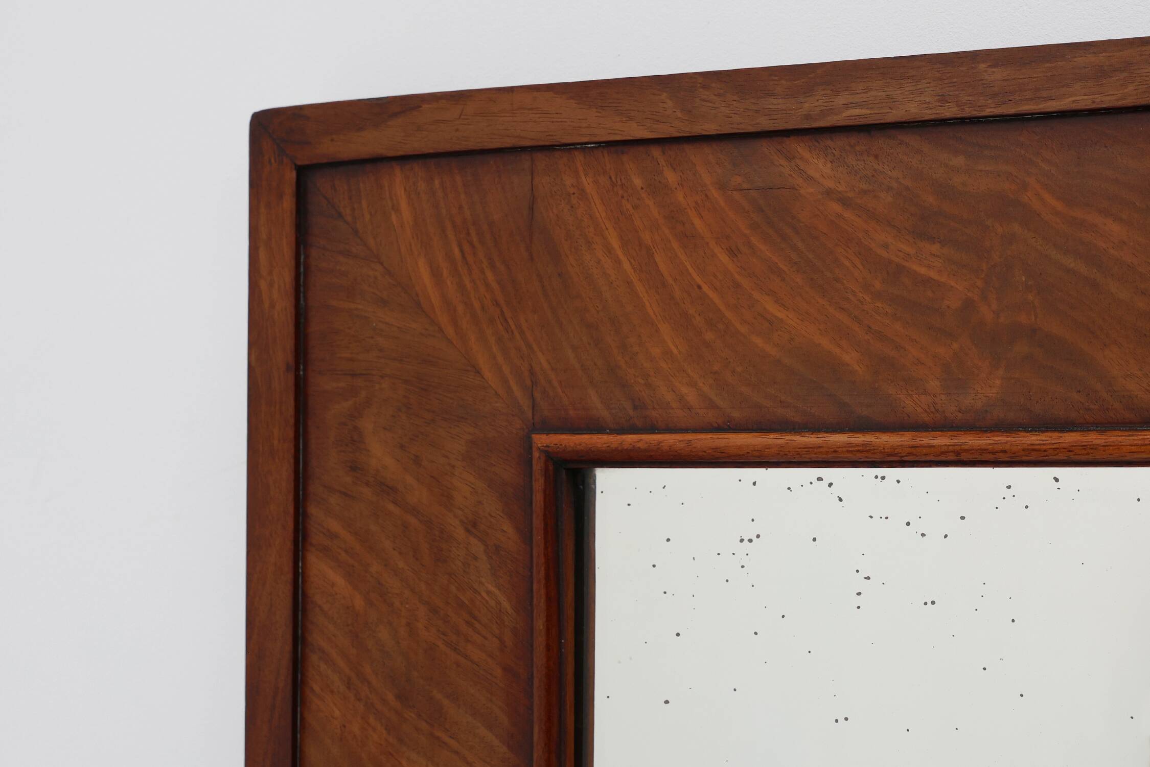 Antique rectangular walnut wall mirror, France ca. 1880