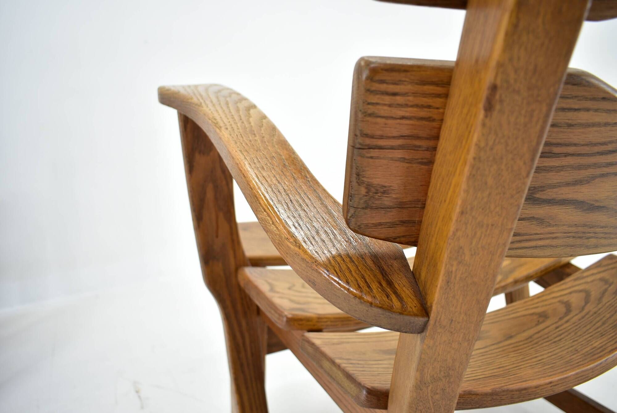 Paire de fauteuils lounge brutalistes en chêne massif par Dittmann & Co., 1970s