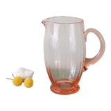 Pink blown glass decanter 50s