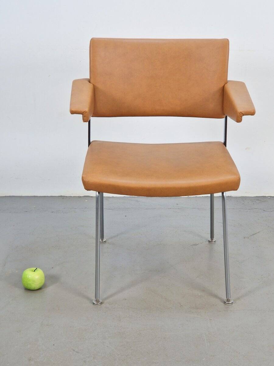Vintage Model 1268 Chair with Tubular Frame by André Cordemeyer / Dick Cordemeijer for Gispen, 1970s