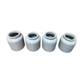 Lot of four vintage white ceramic pots