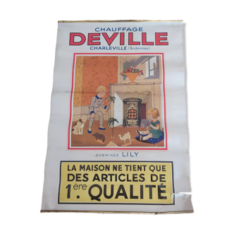 Lithographed poster heating Deville