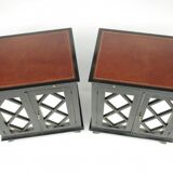 Pair of buffets in a black lacquer decoration of braces circa 1950