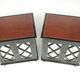 Paire de buffets en laque noire a decor de croisillons circa 1950