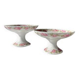 Set of 2 porcelain fruit bowls and dishes.