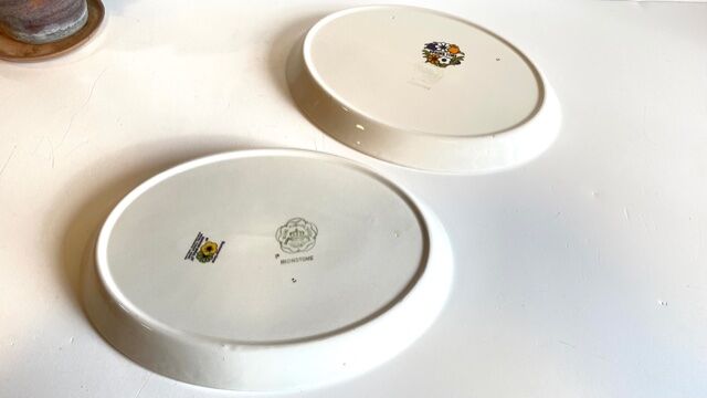 2 Oval Ceramic Dishes English