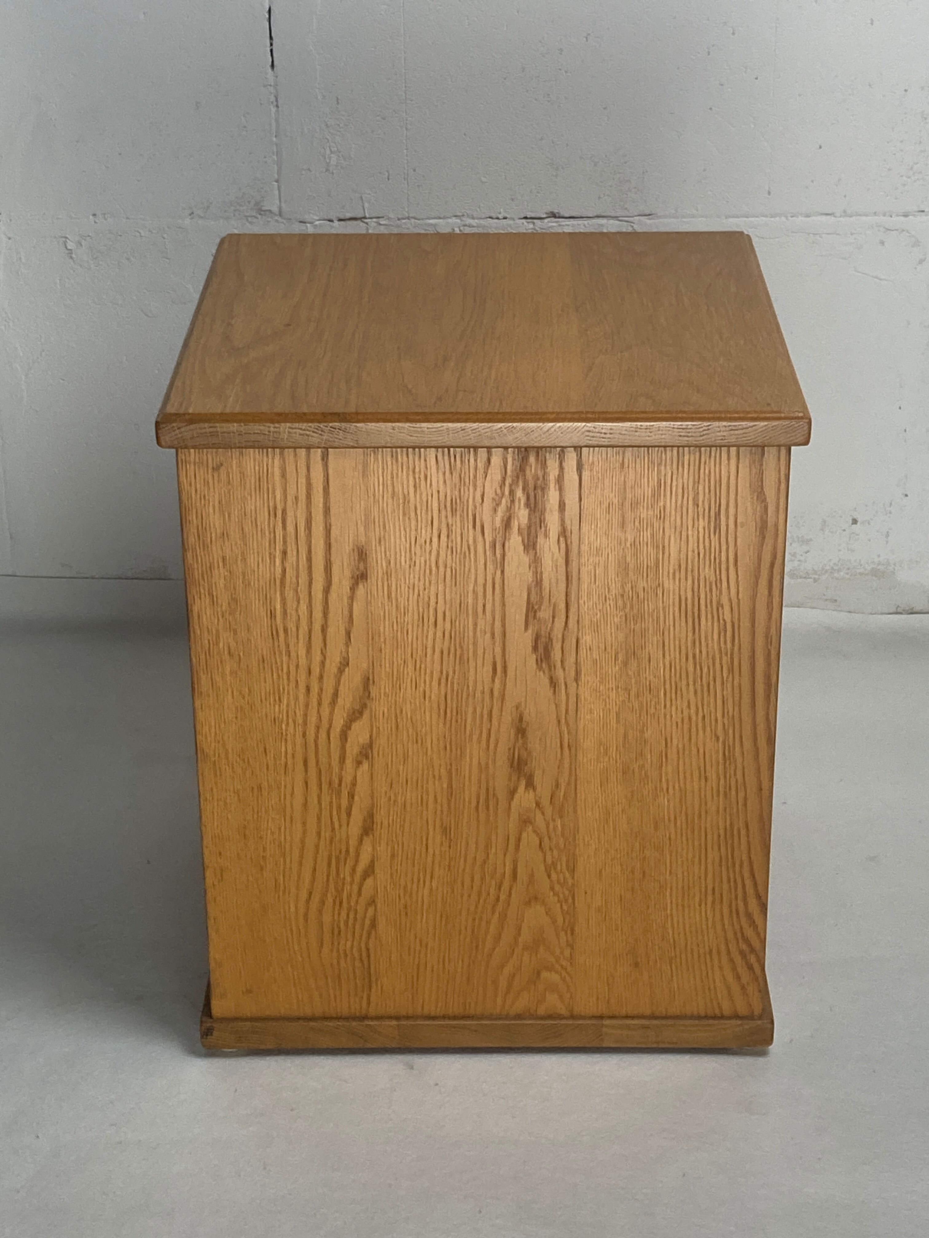 Dutch architectural blonde oak side table, 1980s