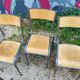Six Mullca 510 school chairs with tapered legs