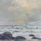 Painting, oil on canvas "Varangeville Beach" by Roger Rozet (1915-2001) Normandy