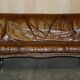 Vintage hand-dyed leather canapé, mid-century style.
