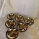 Set of 6 stainless steel ice cream bowls by Guy Degrenne with matching spoons.