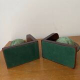 Pair of wooden globe bookends