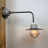 Industrial Factory Wall Light with Enamel Shade, 1960s
