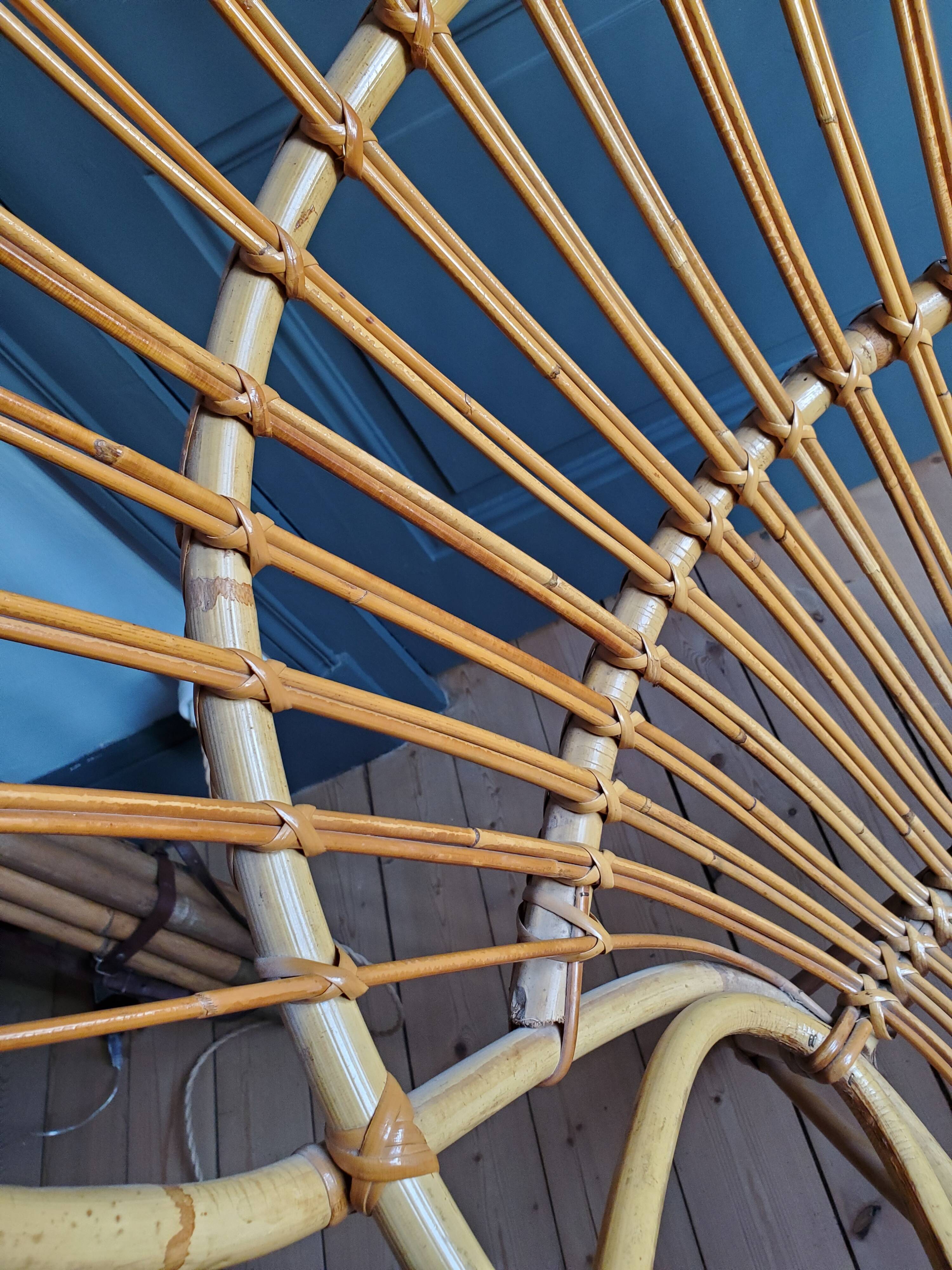 60's rattan fan chair