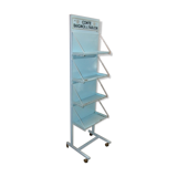 Rolling industrial metal display stand