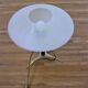 Scandinavian style lamp in teak, brass and opaline