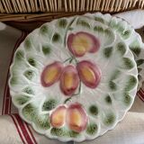 Set of 5 Sarreguemines dessert plates in vintage barbotine
