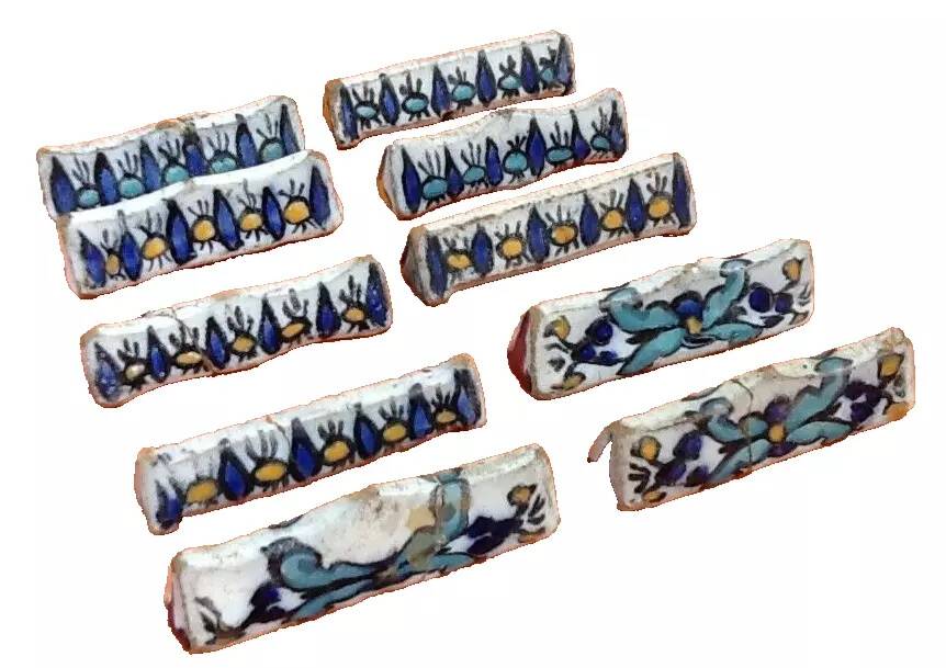 1930s 10 Knife Holders Glazed Ceramic